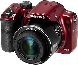 WB1100F 16.2MP CCD Smart WiFi & NFC Digital Camera with 35x Optical Zoom, 3.0" LCD and 720p HD Video (Red)