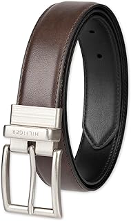 Men's Reversible Leather Belt, 2‑in‑1 Design for Dress Or Casual Wear