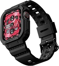 E1 Sport Case Band for Apple Watch Ultra 3/2/1 & SE 3/2/1 & Series 11 10 9 8 7 6 5 4 3 49mm 46mm 45mm 44mm 42mm 41mm 40mm 38mm, Shockproof & Scratch Resistant Rugged Bumper for Men Women