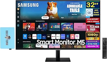 32" Smart FHD VA Monitor with HDR10, 4ms Response Time, Anti Glare, Flicker Free, VESA Mount (100mm), HDMI & Dockztorm USB Port Expander, Black Color
