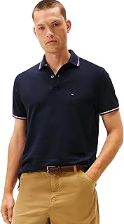 Men's Short Sleeve Casual Polo Shirts in Regular Fit with Stretch and Cuff Designs