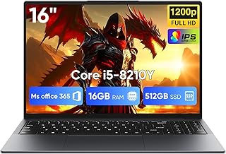 16" Laptop Computer Intel Core i5 Processor, Win 11 Pro Laptop 16GB RAM 512GB SSD, 1920 x 1200 FHD 16:10 Display, Office Suite Notebook with Backlit Keyboard, Student Business Work Laptops