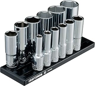 CRAFTSMAN V-SERIES Socket Set, Deep SAE, 3/8 Inch Drive, 12 Piece (CMMT17360V)