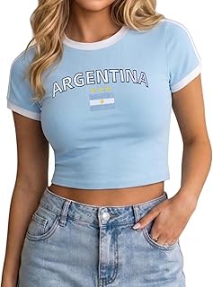 Women's Y2K Baby Tee Slim Fit Ringer T-Shirt Retro Sporty Crop Top Blokecore Aesthetic Streetwear