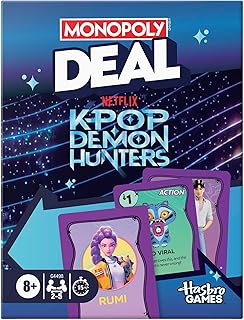 Monopoly Deal: Kpop Demon Hunters Card Game | Family Games for Kids, Tweens, Teens, and Adults | 2-5 Players | 15 mins. | Easter Gifts for Boys and Girls, Ages 8+