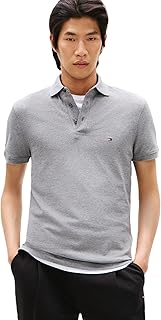 Men's Short Sleeve Polo Shirts in Slim Fit with Stretch and Organic Pique Cotton