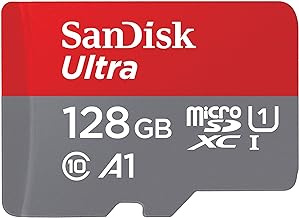 128GB Ultra microSDXC UHS-I Memory Card with Adapter - Up to 140MB/s, C10, U1, Full HD, A1, MicroSD Card - SDSQUAB-128G-GN6MA