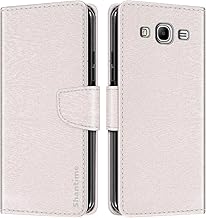 Leather Wallet Case Compatible with Samsung Galaxy Mega 5.8 I9150, Colorful Flip Cover with Card Holders Magnetic Closure Full Protection Shell(White)