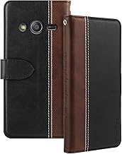 Leather Flip Case Compatible with Samsung Galaxy Ace 4 Case with Card Holder RFID Blocking Magnetic Kickstand Slim Fit Business Protective Cover(Black)