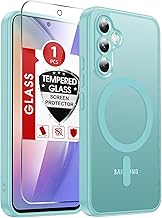 for Samsung Galaxy A54-5G Phone Case: Samsung A54 Case with Tempered Glass Screen Protector, Magnetic Matte Translucent Soft-Touch Skin Protective para Smartphone Galaxy A54 5G Case, Mint