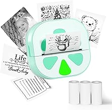 Mini Sticker Printer, D20 Portable Bluetooth Inkless Thermal Sticker Maker Machine with 3 Rolls Paper, Pocket Print Pods Label Maker for iphone, Impresora Portátil for Study Note, DIY, Kids Gift