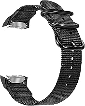FINTIE Band Compatible with Gear S2, Soft Woven Nylon Adjustable Replacement Sport Strap with Adapters Compatible with Samsung Gear S2 SM-R720 SM-R730 Smart Watch (Black)