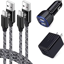USB Charger for Samsung Galaxy S25 Ultra S24 FE A10E A50 A70 A80 S23 S22 S21 S20 S10E S9 A16 5G A15 A03s A04s A14 A13 A53 A54 A55 A51 A11 A21, Car Adapter, Wall Charger Plug Type C Fast Charging Cable