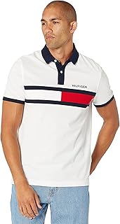 Men's Short Sleeve Cotton Pique Flag Polo in Regular Fit