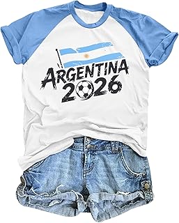 Soccer Cup 2026 Shirts Women USA Brazil Argentina Soccer Season Jersey Football Match Game Day Short Sleeve Tee