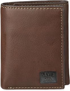 Men's Trifold Wallet-Sleek and Slim Includes Id Window and Credit Card Holder, Brown Stitch, One Size