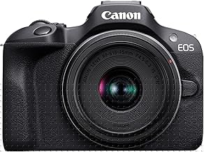 EOS R100 Mirrorless Camera RF-S18-45mm F4.5-6.3 is STM Lens Kit, 24.1 Megapixel CMOS (APS-C) Sensor, 4K Video, Wi-Fi & Bluetooth, Beginner Photographers and Creators, Digital Camera, Black