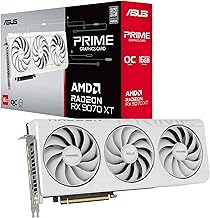 Prime AMD Radeon™ RX 9070 XT 16GB GDDR6 White OC Edition Graphics Card, AMD (PCIe 5.0, HDMI/DP 2.1, 2.5-Slot Design, Axial-tech Fans, Ball Bearings, Dual BIOS, GPU Guard), 3 Year Warranty