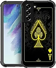 CARLOCA Case for Samsung Galaxy S21 FE,Playing Card Ace 2 Design Shockproof with 4-Sided Airbag, Anti-Scratch & Anti-Slip TPU Cover - Protective Phone Case for Men Women