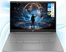 Chromebook with Gemini-AI Chrome OS | 14" HD Screen | 4GB RAM | 64GB eMMC & 128GB Portable SSD | Intel Celeron CPU | Webcam | USB-C | Wi-Fi | Bluetooth| Ultra Light | Long Battery Life| RK Bundle