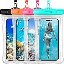 Waterproof Phone Pouch/Case Floating, Water Proof Phone Pouch for iPhone & Samsung Galaxy, IPX8 Phone Water Protector Pouch for Travel, Vacation, Beach, Pool, Cruise Essentials- 4 Pack