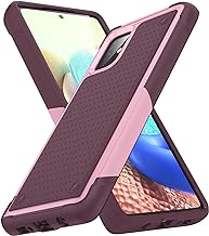 Designed for Samsung Galaxy A71 5G Case 2 in 1 Gift Militay Grade Drop Protective Rugged Heavy Duty Cover Shockproof Case for Galaxy A71 5G Phone Case for Women Men boy Girl (Pink+Rose Red)