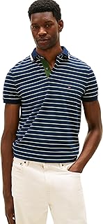 Men's Short Sleeve Casual Dri Fit Polo Shirts in Regular Fit with Stretch and Graphic Collar Detail