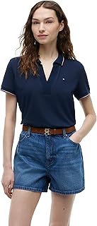 Women's Cotton Pique Short Sleeve Polo Shirt in Classic Fit with Stretch