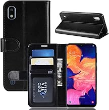 Flip Case for Samsung A10 Wallet PU Leather Magnetic Protective Cellphone Case for Samsung Galaxy A10 A105 A105M Folio Book Cover with Stand (Black)