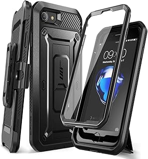 SUPCASE for iPhone SE 3rd Generation / iPhone SE 2nd Generation / iPhone 7/ iPhone 8 Case (Unicorn Beetle Pro), with Screen Protector & Stand & Holster Rugged Phone Case for Apple iPhone SE, Black