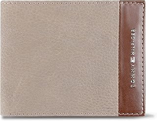 Mens Two-Tone Leather Slim Bifold Wallet with ID Window