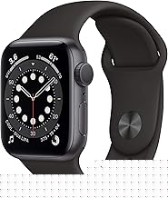 Apple Watch Series 6 (GPS, 40mm) - Space Gray Aluminum Case with Black Sport Band (Renewed)