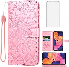 Phone Case for Samsung Galaxy A10e Wallet Cases with Tempered Glass Screen Protector and Leather Magnetic Flip Cover Card Holder Stand Cell Accessories Glaxay A 10e Gaxaly 10ae S102DL Women Rose Gold