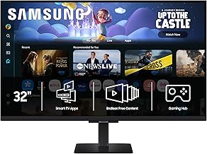 32-Inch M5 (M50F) Series FHD Smart Monitor with Streaming TV, Speakers, HDR10, Gaming Hub, Multiple Ports, Workout Tracker, Vision Accessibility Tools, Black, LS32FM502ENXZA