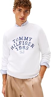 Men's Medium Weight Cotton Crewneck Sweatshirt With Printed Arch Logo
