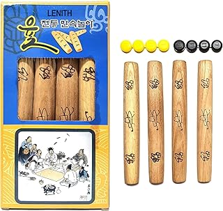 LENITH YUTNORI Korean Board Games 윷놀이 Yunnori Floor Games for Family, Adults, Party, Strategy Wood Stick Games (Normal)