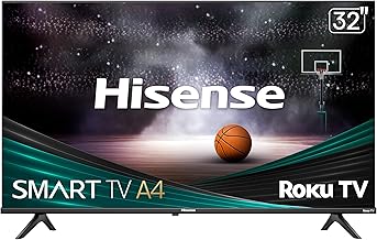 32-Inch Class A4 Series HD 720p Smart Roku TV with Alexa Compatibility (32A4HNR) - Dolby Audio, Slim Bezel Design, Google Assistant