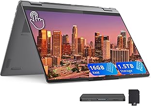 Yoga 7i 2-in-1 16" 2K Touchscreen Laptop, Intel Core Ultra 5 226V, 16GB LPDDR5X, 1.5TB(512GB SSD+1TB Docking Station), Arc Graphics, Backlit Keyboard, Fingerprint, Wi-Fi 7, Windows 11, Gray