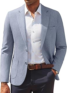 Mens Casual Sport Coats Two Button Slim Fit Blazer Lightweight Pattern Lined Notch Lapel Suit Jacket