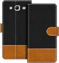 Leather Flip Wallet Case Compatible with Samsung Galaxy Mega 5.8 I9150 Phone Cover with Card Holders, RFID Blocking, Magnetic Closure & Kickstand (Black)