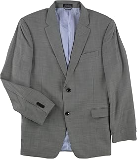 Mens Modern Fit Sportcoat Two Button Blazer Jacket, Grey, 44 Regular