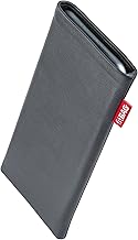 fitBAG Beat Gray Custom Tailored Sleeve for Samsung Galaxy Ace 4. Fine Nappa Leather Pouch with Integrated Microfibre Lining for Display Cleaning