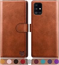 SUANPOT for Samsung Galaxy A71 5G (Non 4G Version) Leather Wallet case with RFID Credit Card Holder Flip Folio Book Phone case Cover for Samsung A71 case Wallet for Men Women Shockproof Light Brown