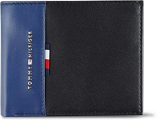 Mens Two-Tone Leather Slim Bifold Wallet with ID Window