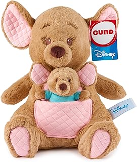 Disney Official Kanga & Roo Oh So Snuggly Plush, Winnie the Pooh, Kangaroo and Baby Stuffed Animals for Ages 1 and Up, Brown, 12.5”