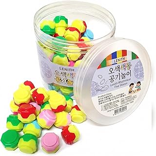 LENITH Korean Gonggi (Konggi) Traditional Stone Toss Game Set, 60 Pieces – Package & Colors May Vary