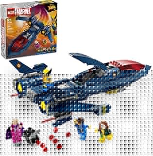 Marvel X-Men X-Jet Toy - Building Toy from X-Men '97 for Boys & Girls, Ages 8+ - Model Kit for Display and Play with 4 Minifigures - Gift Idea for Marvel Fans - 76281