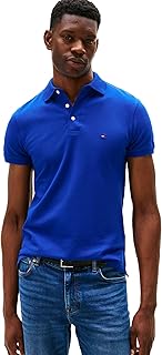 Men's Short Sleeve Polo Shirts in Slim Fit with Stretch and Organic Pique Cotton