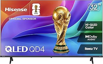 32-Inch Class QD4SR Series Hi-QLED HD Smart Roku TV (32QD4HSR, 2026 Model) – Hi-QLED Color, Dolby Audio, Compatible with Alexa, Full Array LED, Slim Bezel Design