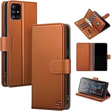 Shieldtop Compatible with Samsung Galaxy A71 5G Wallet Case with Card Holder,Women Men RFID Blocking PU Leather Folio Flip TPU Protective Cover Credit Card Slots,Phone Case for Galaxy A71,Light Brown